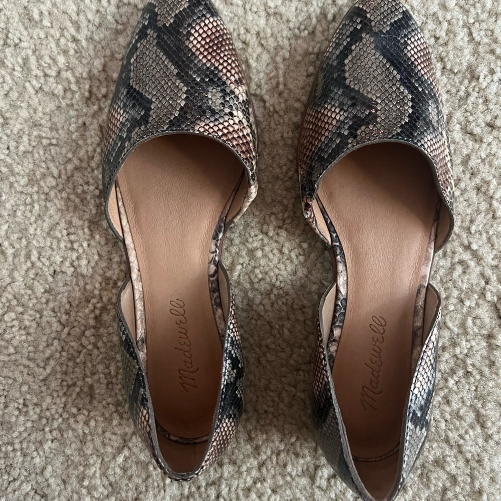 Madewell Marisa d’Orsay Women's Snakeskin Flats